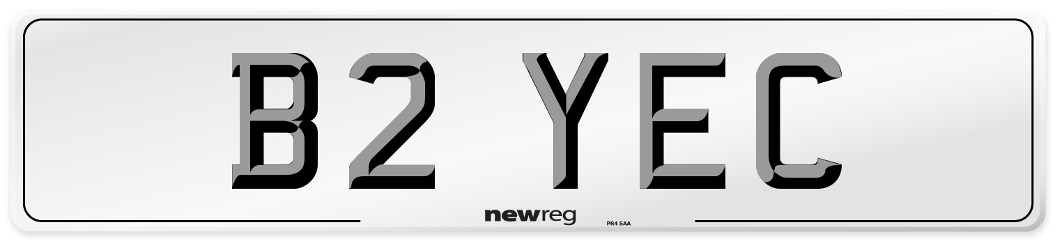 B2 YEC Number Plate from New Reg